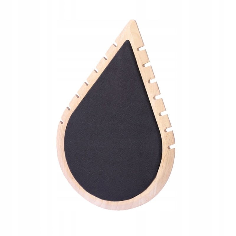 EKSKLUZYWNY EKSPOZYTOR NA NASZYJNIKI ŁAŃCUSZKI DREWNIANY ŁEZKA CZARNA