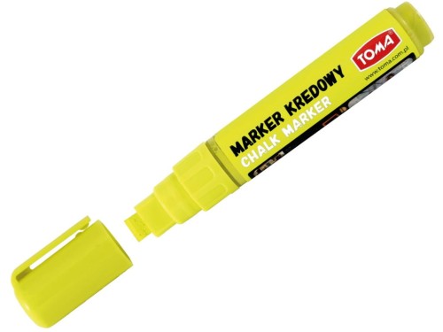 Marker Kredowy do tablic TOMA TO-291 ścięty 8x5mm żółty GRUBY MAZAK PISAK