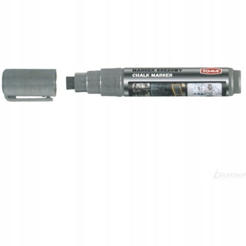 Marker Kredowy do tablic TOMA TO-291 ścięty 8x5mm srebrny GRUBY MAZAK PISAK