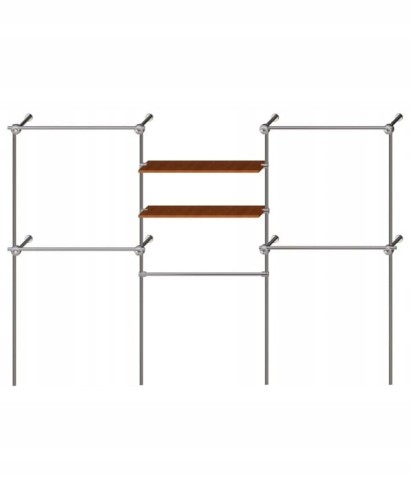 Regał z Półkami Przyścienny 300x200x40 cm System Rurowo Kulowy Garderoba