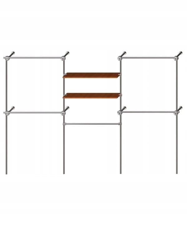 Regał z Półkami Przyścienny 300x200x40 cm System Rurowo-Kulowy Garderoba