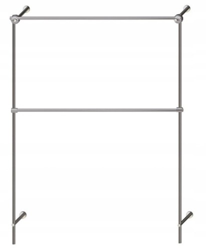 Metalowy regał przyścienny na odzież wieszak sklepowy regulowany 150x200 cm