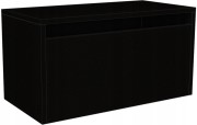Czarny mat kufer na zabawki i gry planszowe loft