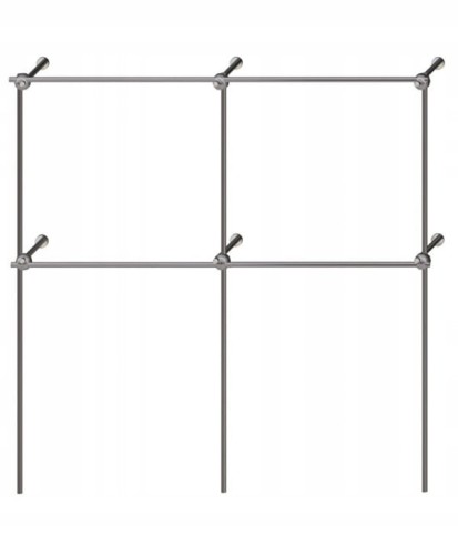 Regał na Odzież Przyścienny 200x200x40 cm System Rurowo-Kulowy Garderoba 2m
