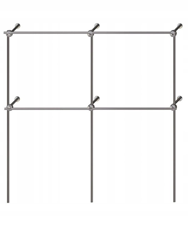 Regał na Odzież Przyścienny 200x200x40 cm System Rurowo-Kulowy Garderoba 2m