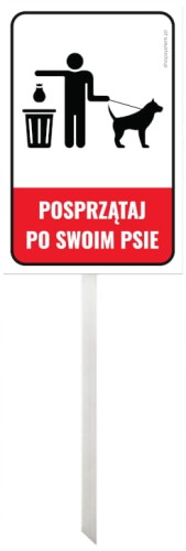 Tabliczka Informacyjna na Słupku Aluminium Posprzątaj Po Swoim Psie 30x20 cm