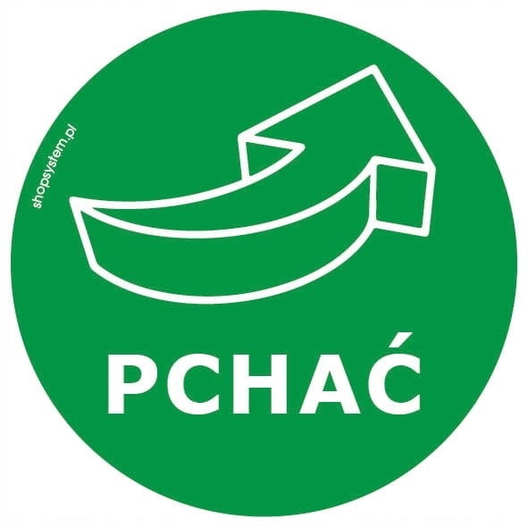 NAKLEJKA STRZAŁKA PCHAĆ NA DRZWI ZIELONA 10cm