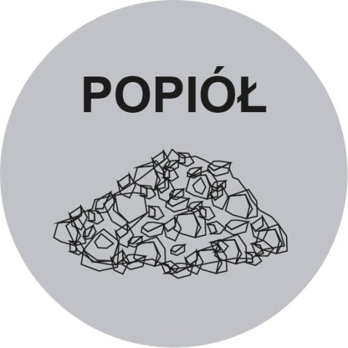 Naklejka do Segregacji Odpadów Popiół Szara Okrągła fi 10 cm