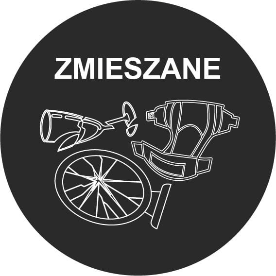 Naklejka do Segregacji Odpadów Zmieszane Czarna Okrągła fi 10 cm - Samoprzylepna