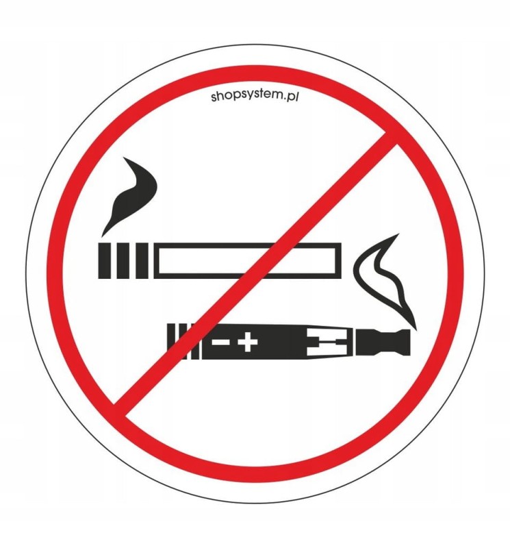 NAKLEJKA INFORMACYJNA ZAKAZ PALENIA OKRĄGŁA 8cm