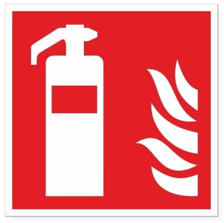 NAKLEJKA INFORMACYJNA OSTRZEGAWCZA GAŚNICA DUŻA