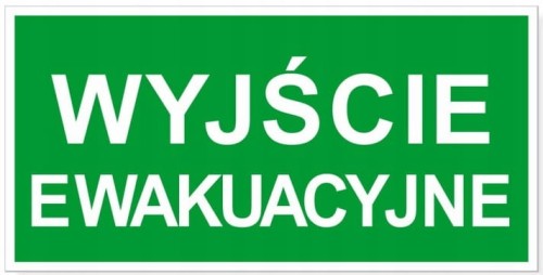 Naklejka Ewakuacyjna Wyjście Ewakuacyjne Duża 30x16,5 cm