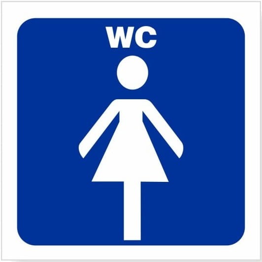 Naklejka Informacyjna WC Toaleta Damska 8x8 cm - Samoprzylepna