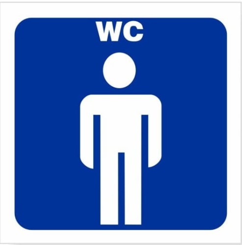 Naklejka WC Toaleta Męska 8x8 cm