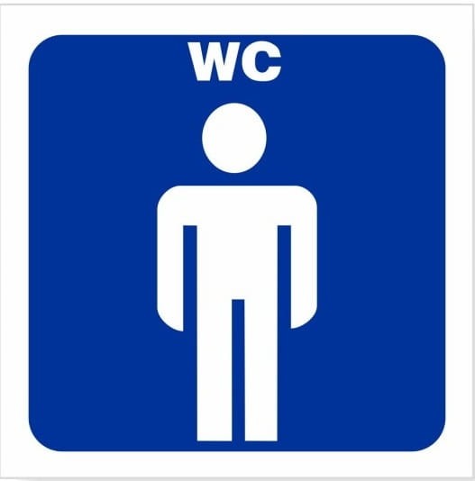 Naklejka Informacyjna WC Toaleta Męska 8x8 cm - Samoprzylepna