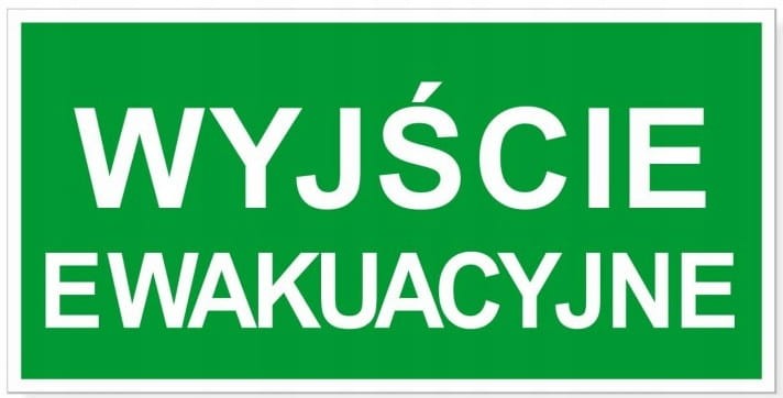 Naklejka Ewakuacyjna Wyjście Ewakuacyjne 30x10 cm - BHP Samoprzylepna