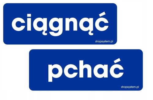 Naklejki na Drzwi Ciągnąć Pchać Zestaw 2 szt. 21x8 cm