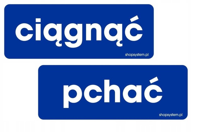 Naklejki na Drzwi Ciągnąć Pchać Zestaw 2 szt. 21x8 cm - Samoprzylepne