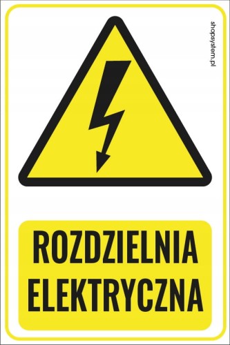 Naklejka Ostrzegawcza Rozdzielnia Elektryczna 15x10 cm  BHP Samoprzylepna