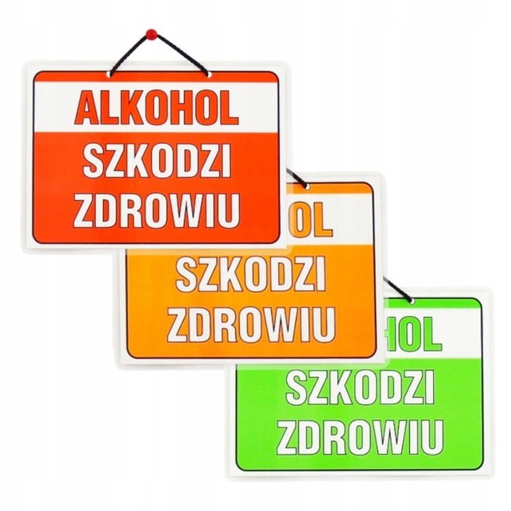 Tabliczka wywieszka Alkohol szkodzi zdrowiu 15x21 cm laminowana
