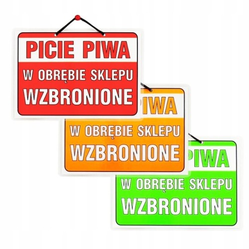 Laminowana tabliczka wywieszka informacyjna Picie piwa w obrębie sklepu wzbronione 15x21 cm