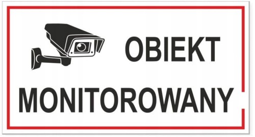 Tabliczka Obiekt Monitorowany 30x16,5 cm PCV Ostrzegawcza