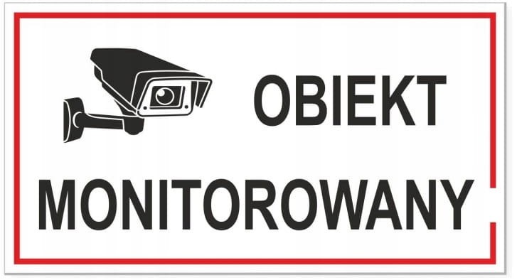 Tabliczka Obiekt Monitorowany 30x16,5 cm PCV Ostrzegawcza