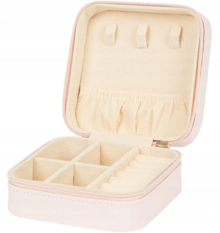 SZKATUŁKA NA BIŻUTERIĘ NA ZAMEK DO TOREBKI MAŁA RÓŻOWA