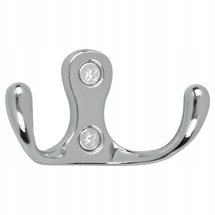 WIESZAK MEBLOWY ŚCIENNY PODWÓJNY MAŁY CHROM CHROMOWANY 1szt