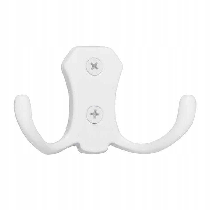 WIESZAK MEBLOWY ŚCIENNY PODWÓJNY ŚREDNI BIAŁY 1szt