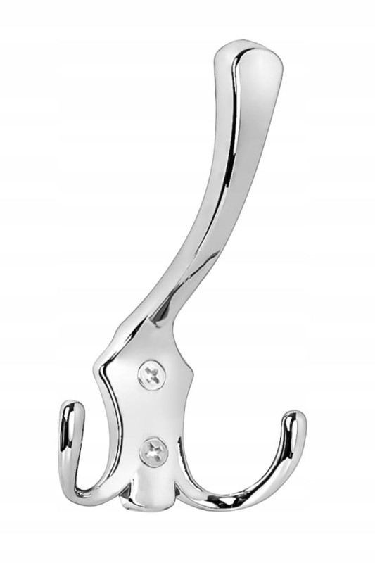 WIESZAK MEBLOWY ŚCIENNY NA ŚCIANĘ UBRANIA POTRÓJNY CHROM CHROMOWANY 1szt