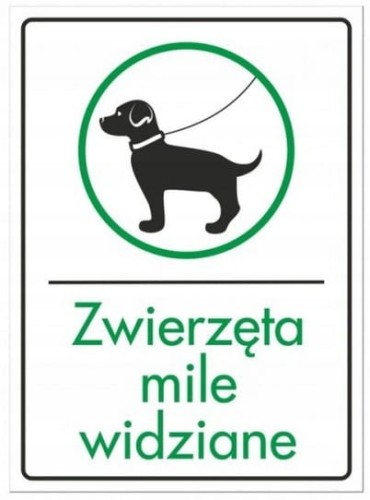 Tabliczka Zwierzęta Mile Widziane Duża PCV Pet Friendly