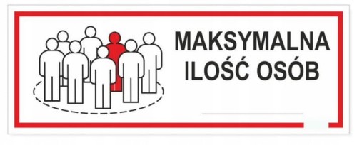 Tabliczka informacyjna MAKSYMALNA ILOŚĆ OSÓB 21x8