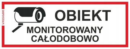 Tabliczka OBIEKT MONITOROWANY CAŁODOBOWO 21x8