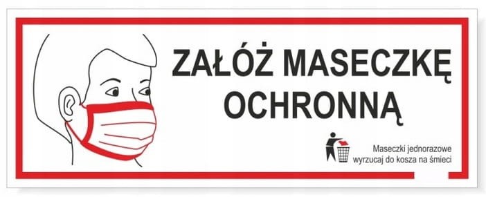 TABLICZKA ZAŁÓŻ MASECZKĘ OCHRONNĄ