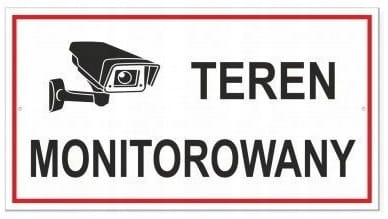 Tabliczka informacyjna TEREN MONITOROWANY