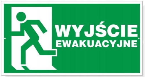 Tabliczka WYJŚCIE EWAKUACYJNE NAPIS W LEWO