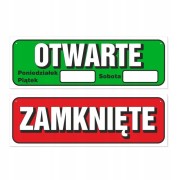 TABLICZKA LAMINOWANA ZAMKNIĘTE OTWARTE DO SKLEPU