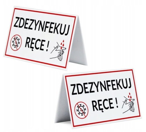 STOJAK STOJACZEK TABLICZKA ZDEZYNFEKUJ RĘCE