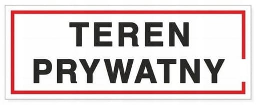 TABLICZKA INFORMACYJNA TEREN PRYWATNY 21x8