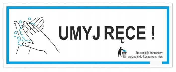 Tabliczka informacyjna UMYJ RĘCE 21x8