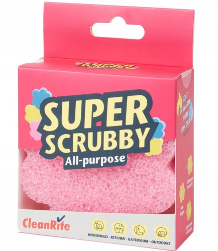 GĄBKA SUPER SCRUBBY SCRUB DO CZYSZCZENIA POWIERZCHNI UNIWERSALNA RÓŻOWA
