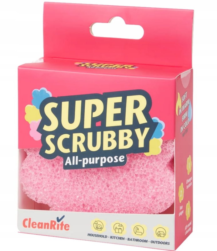 GĄBKA SUPER SCRUBBY SCRUB DO CZYSZCZENIA POWIERZCHNI UNIWERSALNA RÓŻOWA