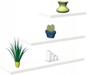 Biały zestaw 3 półek wiszących kaskadowych na ścianę floating shelves