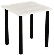 stół stolik 70x70 dąb craft biały nogi czarne
