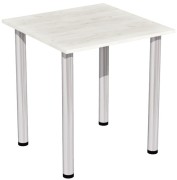 stół stolik 70x70 dąb craft biały nogi chrom