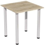 stół stolik 70x70 dąb craft szary nogi chrom