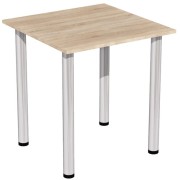 stół stolik 70x70 dąb sonoma nogi chrom