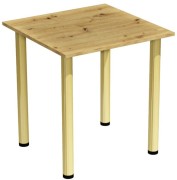stół stolik 70x70 dąb artisan nogi złote