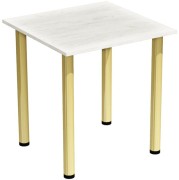 stół stolik 70x70 dąb craft biały nogi złote
